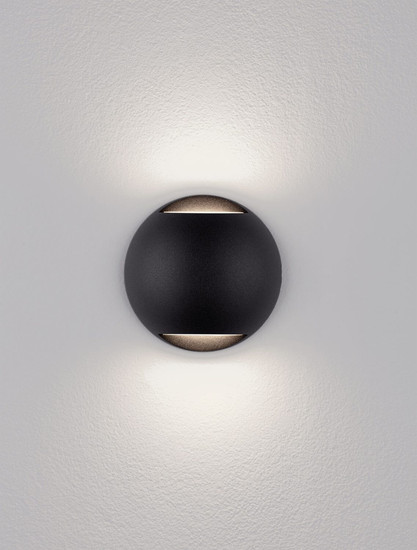 Nova Luce LED Außen-Wandleuchte Passo 4W warmweiss 3000K IP65 salzwasserfest Schwarz Aluminium Ø12cm 9136413