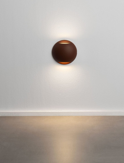 Nova Luce LED Außen-Wandleuchte Passo 4W warmweiss 3000K IP65 salzwasserfest Cortenstahl Aluminium Ø12cm 9136415