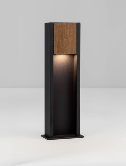 Nova Luce LED Außen-Wandleuchte Kioo 11W warmweiss 3000K IP65 salzwasserfest Schwarz Aluminium Holz 50x14cm 9136428