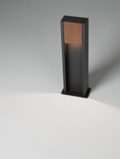Nova Luce LED Außen-Wandleuchte Kioo 11W warmweiss 3000K IP65 salzwasserfest Schwarz Aluminium Holz 50x14cm 9136428