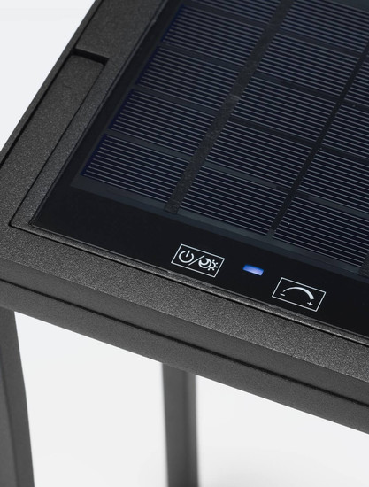 Nova Luce LED Akku-Stehleuchte Tegolo dimmbar 2W warmweiss 3000K USB IP54 Anthrazit Aluminium 39cm 9136431