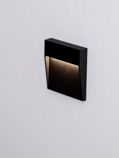 Nova Luce LED Außen-Wandleuchte Fem 5W warmweiss 3000K IP54 salzwasserfest Schwarz Aluminium 16x16cm 9136440