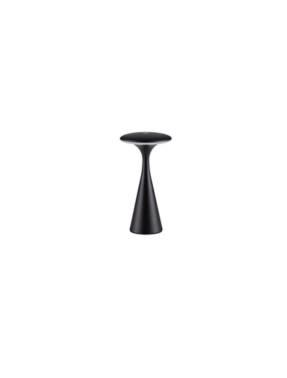 Nova Luce LED Akku-Tischleuchte Grigio dimmbar 2W CCT extra-warm-/warmweiss 2200/2700/3000K IP54 Schwarz Aluminium Ø10cm 9136452