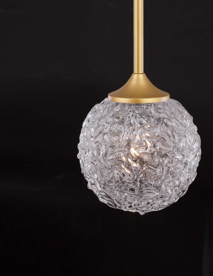 Nova Luce Pendelleuchte Mirano G9 Messinggold Stahl Glas Ø15cm 9160211