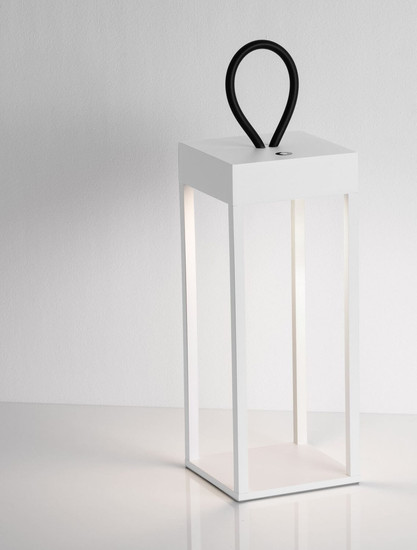 Nova Luce LED Akku-Stehleuchte Lucia dimmbar 4W warmweiss 3000K USB IP54 salzwasserfest Weiß Aluminium 30cm 9176103