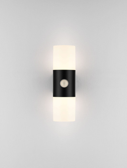 Nova Luce LED Außen-Wandleuchte Paul 10W warmweiss 3000K Bewegungsmelder IP65 salzwasserfest Schwarz Aluminium Ø8,5cm 9176107