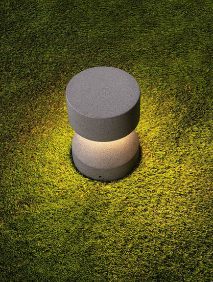 Nova Luce LED Sockelleuchte Lua 12W warmweiss 3000K IP65 salzwasserfest Schwarz Beton 22cm 9186184