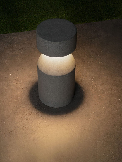 Nova Luce LED Sockelleuchte Lua 12W warmweiss 3000K IP65 salzwasserfest Schwarz Beton 35,5cm 9186185