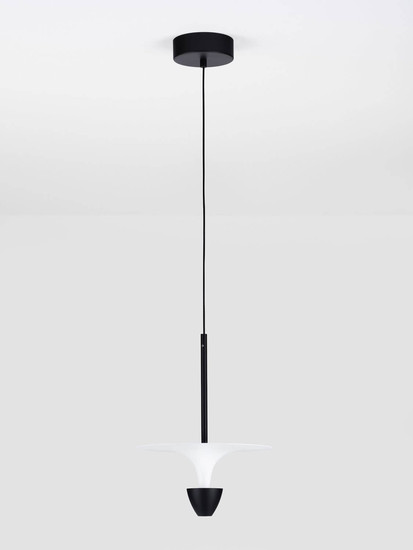 Nova Luce LED Pendelleuchte Luet 11W warmweiss 3000K Schwarz Weiß Aluminium Ø26cm 9186701