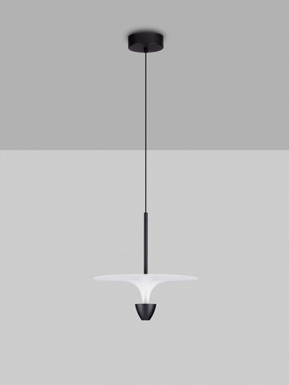 Nova Luce LED Pendelleuchte Luet 11W warmweiss 3000K Schwarz Weiß Aluminium Ø34cm 9186702