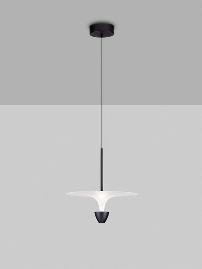 Nova Luce LED Pendelleuchte Luet 11W warmweiss 3000K Schwarz Weiß Aluminium Ø34cm 9186702