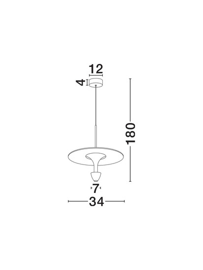 Nova Luce LED Pendelleuchte Luet 11W warmweiss 3000K Schwarz Weiß Aluminium Ø34cm 9186702
