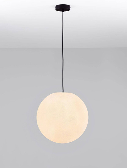 Nova Luce Außen-Pendelleuchte Moon E27 IP65 salzwasserfest Weiß Ø40cm 9186713