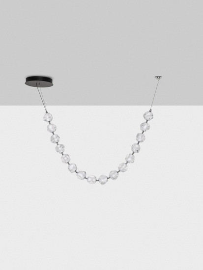 Nova Luce LED Pendelleuchte Ifos dimmbar 71W warmweiss 3000K Schwarz Chrom Metall 210x10cm 9186811