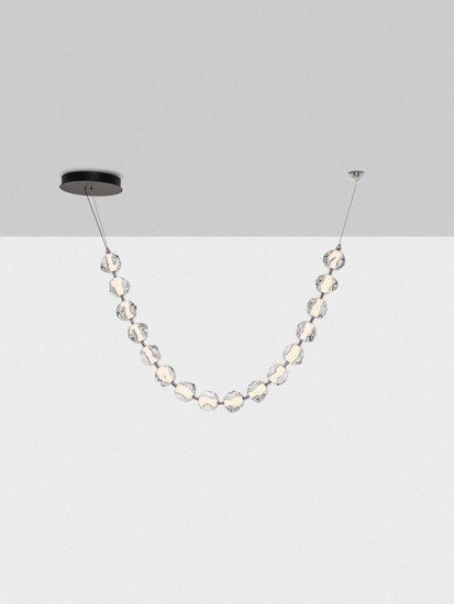 Nova Luce LED Pendelleuchte Ifos dimmbar 71W warmweiss 3000K Schwarz Chrom Metall 210x10cm 9186811