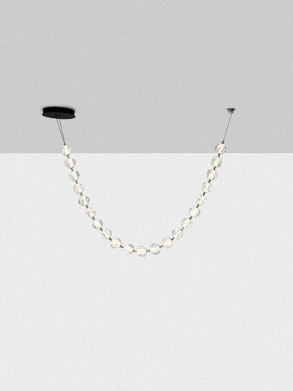 Nova Luce LED Pendelleuchte Ifos dimmbar 91W warmweiss 3000K Schwarz Chrom Metall 280x10cm 9186812