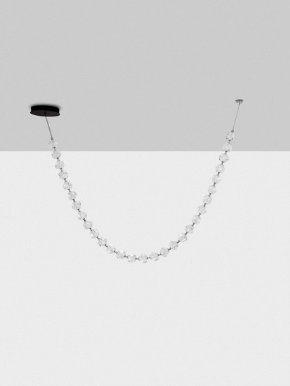 Nova Luce LED Pendelleuchte Ifos dimmbar 119W warmweiss 3000K Schwarz Chrom Metall 385x10cm 9186813