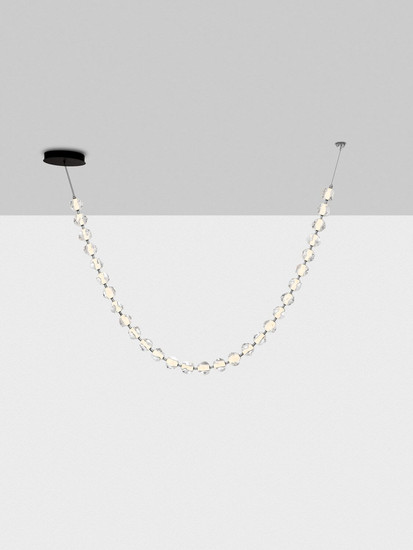 Nova Luce LED Pendelleuchte Ifos dimmbar 119W warmweiss 3000K Schwarz Chrom Metall 385x10cm 9186813