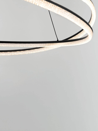 Nova Luce LED Pendelleuchte Ofelia dimmbar 68W warmweiss 3000K Schwarz Aluminium Ø95cm 9186935