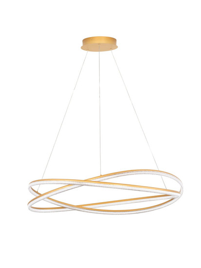 Nova Luce LED Pendelleuchte Ofelia dimmbar 68W warmweiss 3000K Messinggold Aluminium Ø95cm 9186936