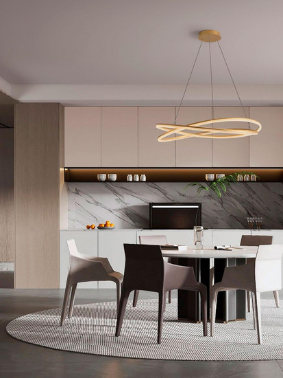 Nova Luce LED Pendelleuchte Ofelia dimmbar 68W warmweiss 3000K Messinggold Aluminium Ø95cm 9186936