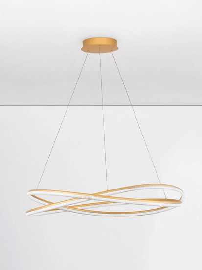 Nova Luce LED Pendelleuchte Ofelia dimmbar 68W warmweiss 3000K Messinggold Aluminium Ø95cm 9186936