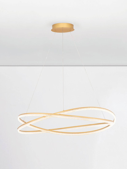 Nova Luce LED Pendelleuchte Ofelia dimmbar 68W warmweiss 3000K Messinggold Aluminium Ø95cm 9186936