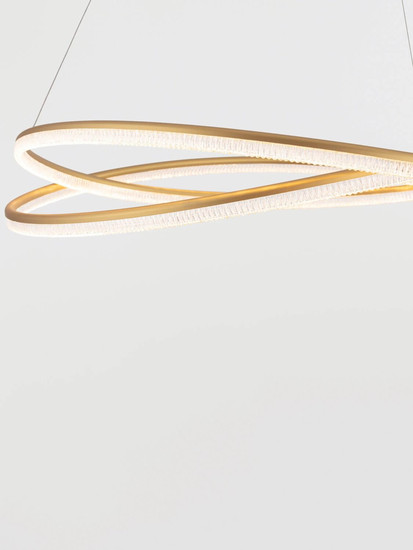 Nova Luce LED Pendelleuchte Ofelia dimmbar 68W warmweiss 3000K Messinggold Aluminium Ø95cm 9186936