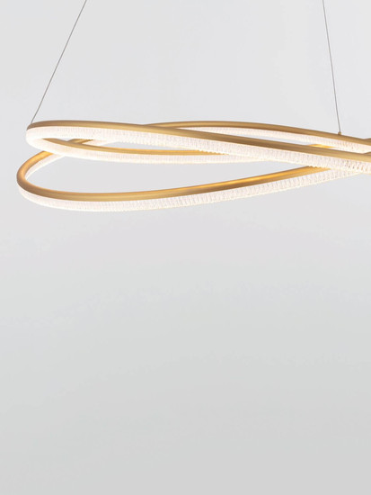 Nova Luce LED Pendelleuchte Ofelia dimmbar 68W warmweiss 3000K Messinggold Aluminium Ø95cm 9186936