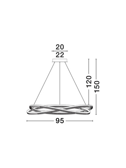 Nova Luce LED Pendelleuchte Ofelia dimmbar 68W warmweiss 3000K Messinggold Aluminium Ø95cm 9186936