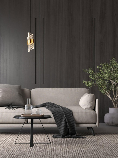 Nova Luce LED Pendelleuchte Seneca 8W warmweiss 3000K Platingold Schwarz Metall Ø12cm 9186937