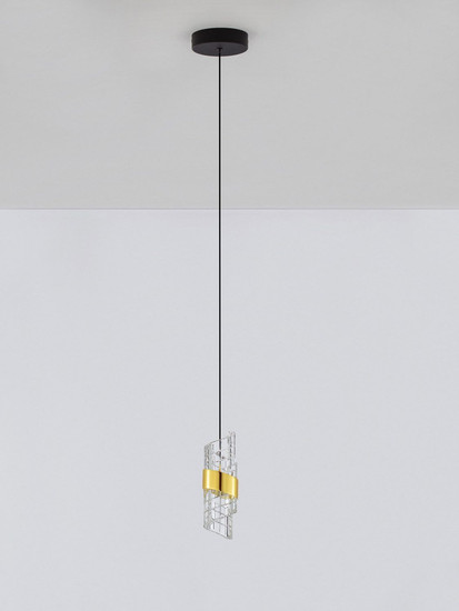 Nova Luce LED Pendelleuchte Seneca 8W warmweiss 3000K Platingold Schwarz Metall Ø12cm 9186937