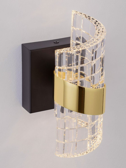 Nova Luce LED Wandleuchte Seneca 9W warmweiss 3000K Platingold Schwarz Metall 22x12cm 9186938