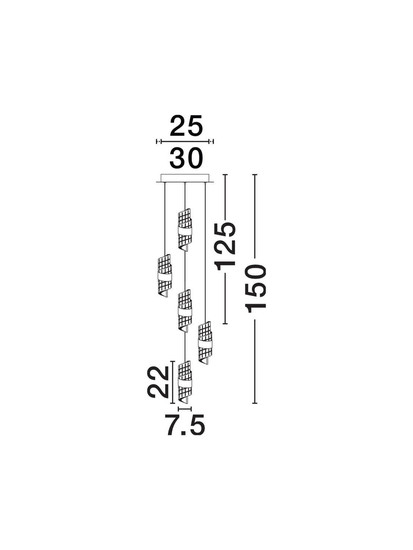 Nova Luce LED Pendelleuchte Seneca 41W warmweiss 3000K Platingold Schwarz Metall Ø30cm 9186939