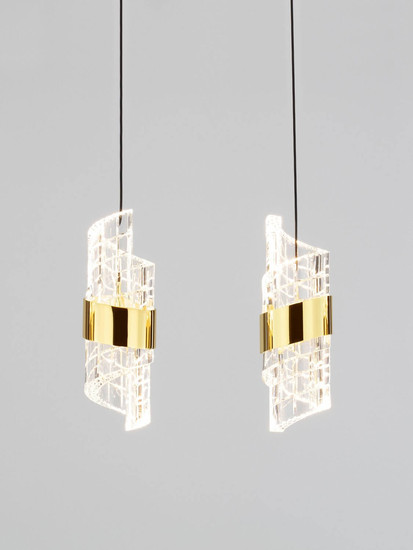 Nova Luce LED Pendelleuchte Seneca 41W warmweiss 3000K Platingold Schwarz Metall 83x7,5cm 9186940