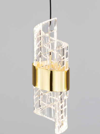 Nova Luce LED Pendelleuchte Seneca 41W warmweiss 3000K Platingold Schwarz Metall 83x7,5cm 9186940