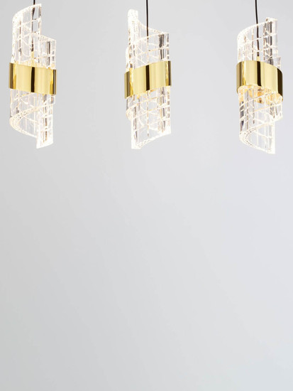Nova Luce LED Pendelleuchte Seneca 41W warmweiss 3000K Platingold Schwarz Metall 83x7,5cm 9186940