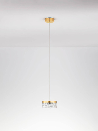 Nova Luce LED Pendelleuchte Bion 6W warmweiss 3000K Messinggold Metall Ø15cm 9186941