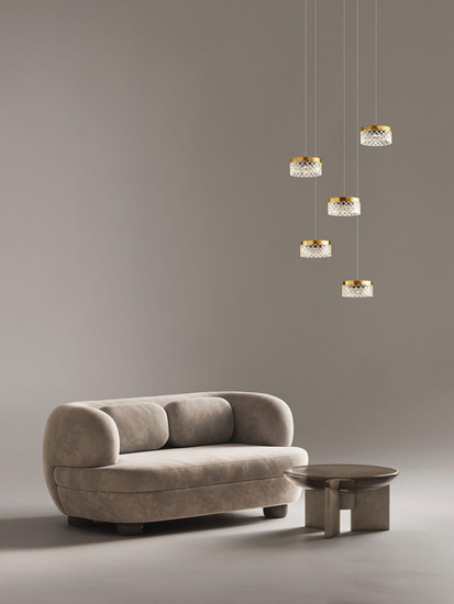Nova Luce LED Pendelleuchte Bion 32W warmweiss 3000K Messinggold Metall Ø50cm 9186942