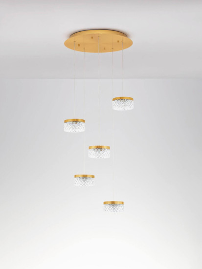 Nova Luce LED Pendelleuchte Bion 32W warmweiss 3000K Messinggold Metall Ø50cm 9186942
