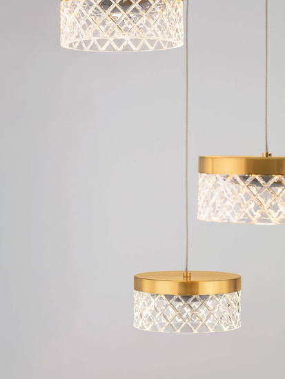 Nova Luce LED Pendelleuchte Bion 32W warmweiss 3000K Messinggold Metall Ø50cm 9186942
