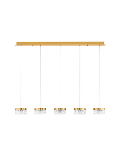 Nova Luce LED Pendelleuchte Bion 32W warmweiss 3000K Messinggold Metall 115x15cm 9186943