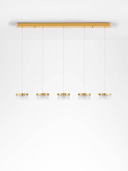 Nova Luce LED Pendelleuchte Bion 32W warmweiss 3000K Messinggold Metall 115x15cm 9186943