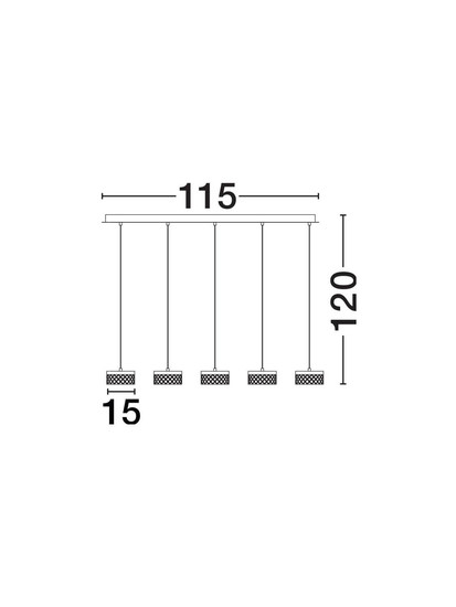 Nova Luce LED Pendelleuchte Bion 32W warmweiss 3000K Messinggold Metall 115x15cm 9186943