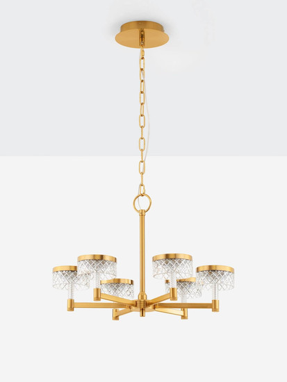 Nova Luce LED Pendelleuchte Bion 38W warmweiss 3000K Messinggold Metall Ø70cm 9186944