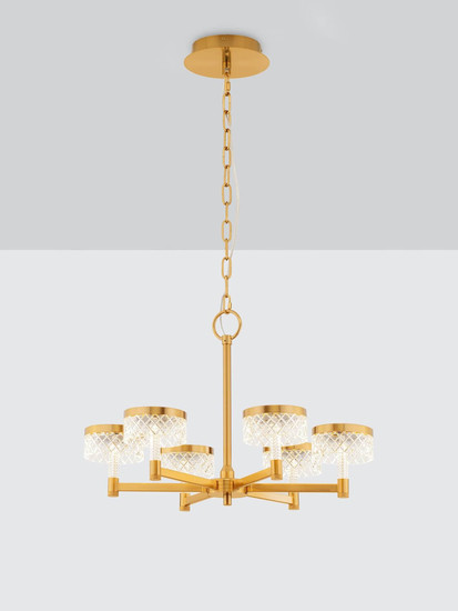 Nova Luce LED Pendelleuchte Bion 38W warmweiss 3000K Messinggold Metall Ø70cm 9186944