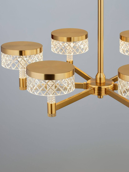 Nova Luce LED Pendelleuchte Bion 38W warmweiss 3000K Messinggold Metall Ø70cm 9186944