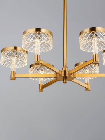 Nova Luce LED Pendelleuchte Bion 38W warmweiss 3000K Messinggold Metall Ø70cm 9186944