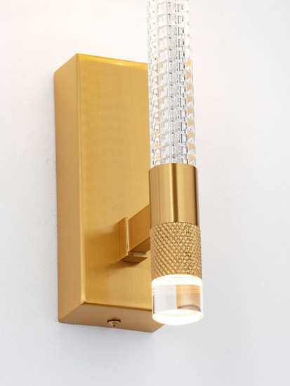 Nova Luce LED Wandleuchte Bion 8W warmweiss 3000K Messinggold Metall 28x17cm 9186946