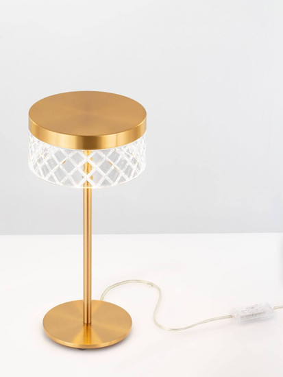 Nova Luce LED Tischleuchte Bion 6W warmweiss 3000K Messinggold Metall Ø15cm 9186947
